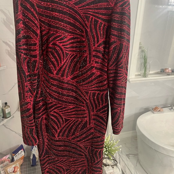 NIGHT WAY DRESS SIZE 6 art deco red black gala wedding cruise wear - Picture 11 of 16